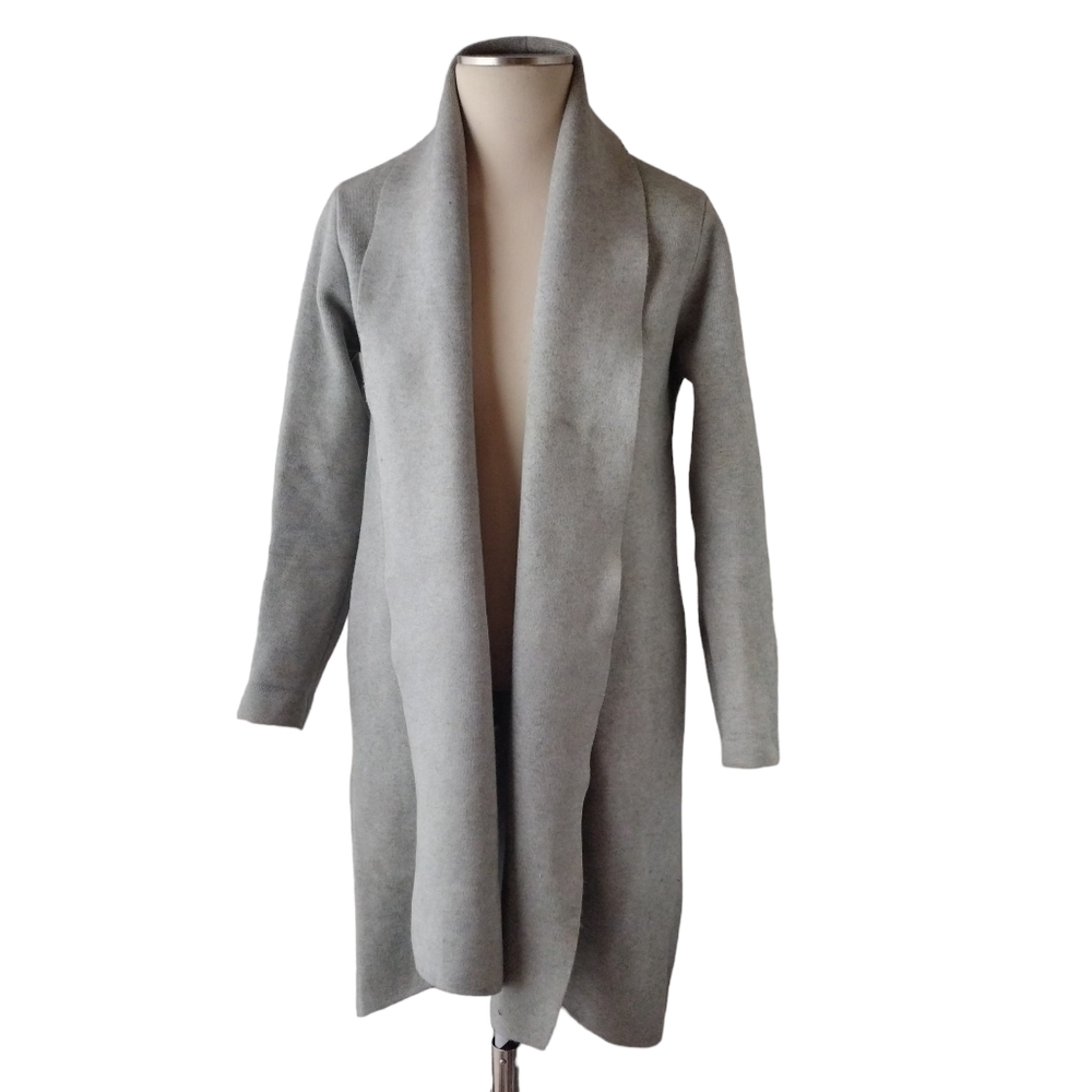 Modern Citizen Light Gray Open Front Long Coat